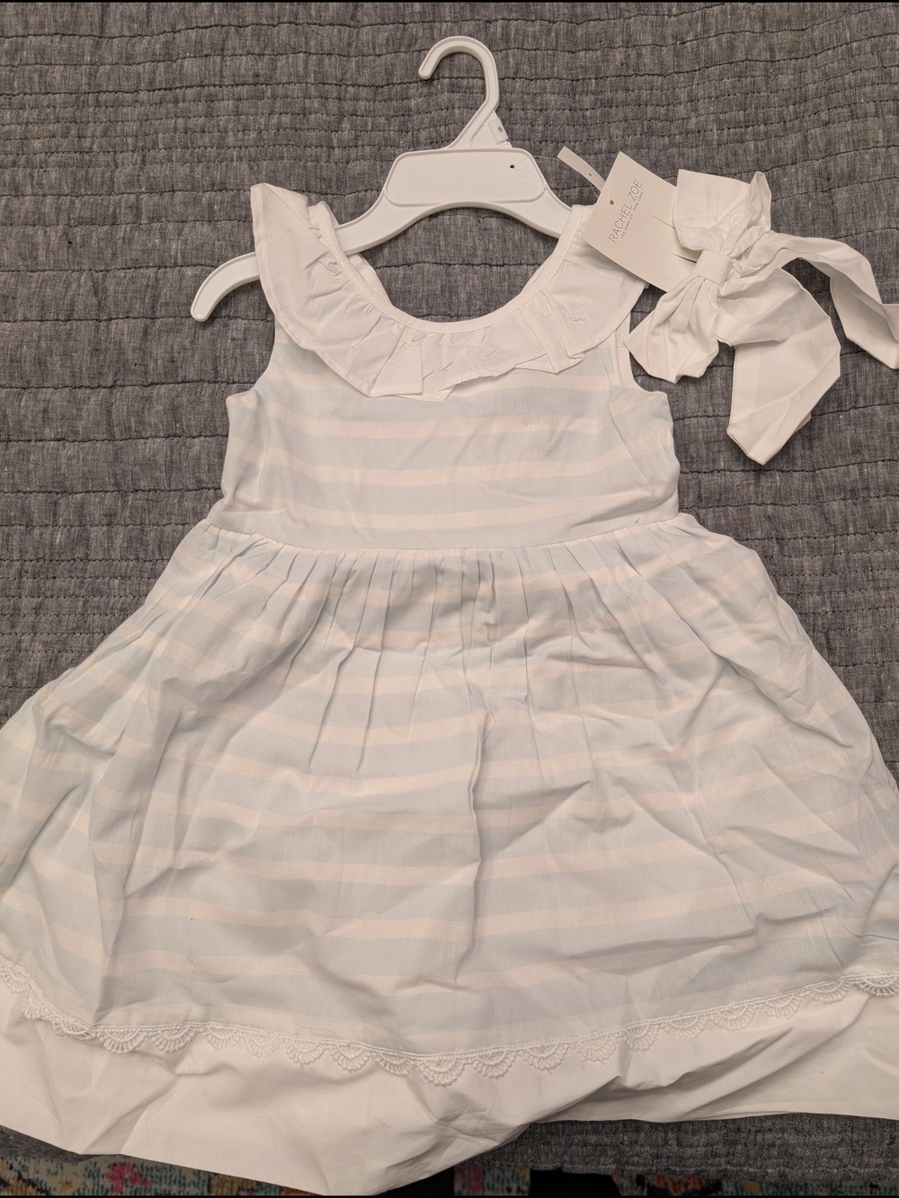 Striped Ruffle Collar Dress